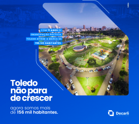 Toledo atinge a marca de 156.123 habitantes