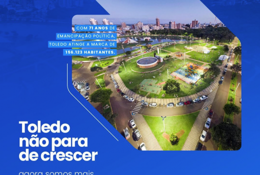 Toledo não para de crescer; agora somos mais de 156 mil habitantes